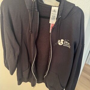 Disney Vacation Club Member Black Hoodie with Zipper - Large